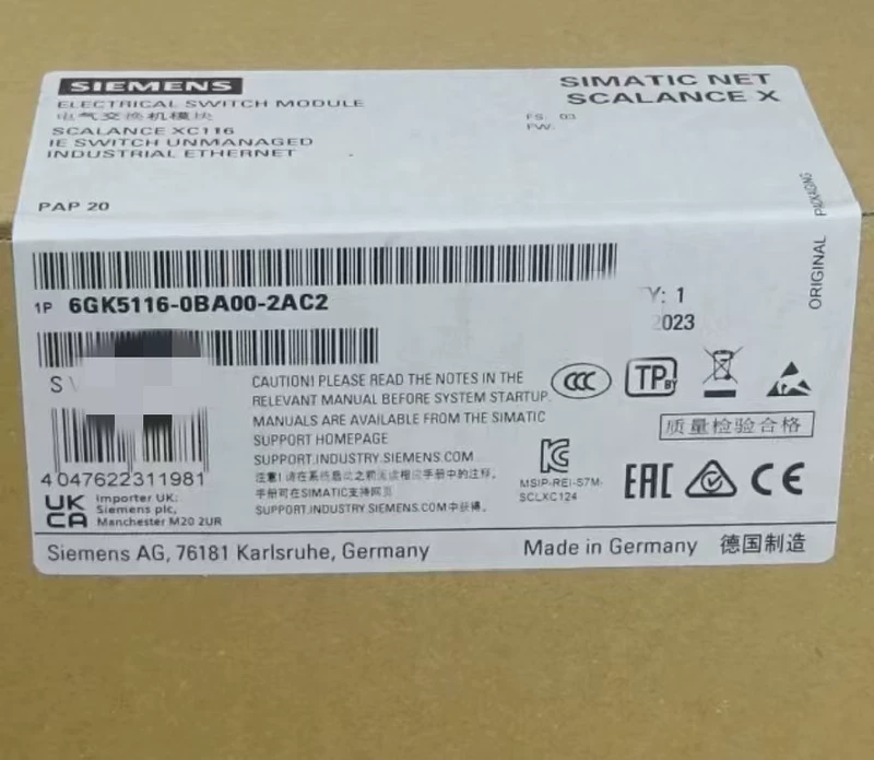 SIEMENS 6GK5116-0BA00-2AC2 Industrial Network Switch Module 1 6GK5116-0BA00-2AC2