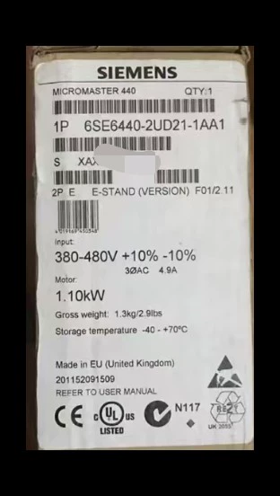 SIEMENS Frequency Converter Model 6SE6440-2UD21-1AA1 1 6SE6440-2UD21-1AA1
