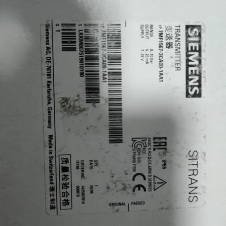 Siemens Pressure Transmitter 7MF1567-3ca00-1aa1 - Industrial Pressure Sensor