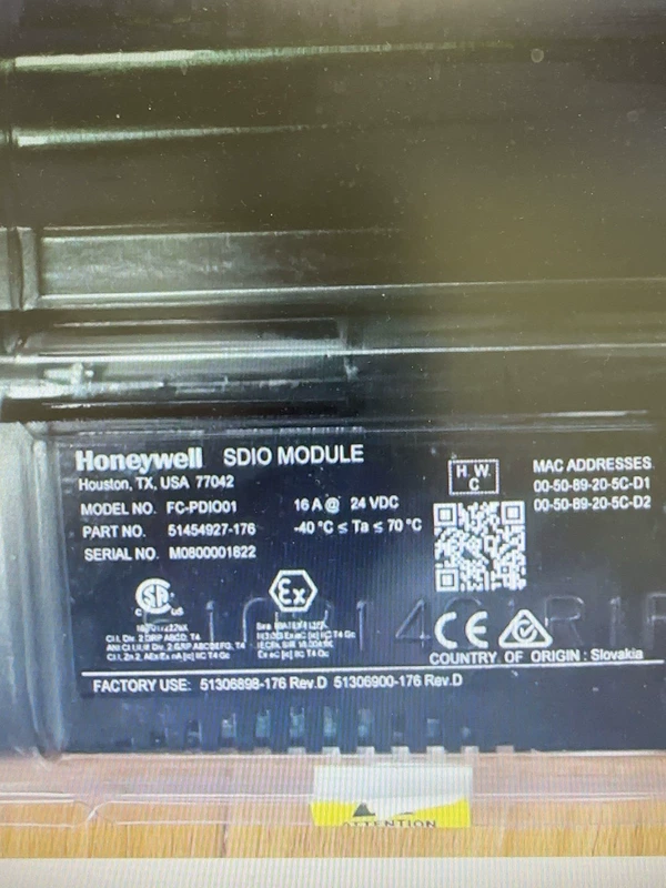 Honeywell SDIO Module FC-PDIO01 - Industrial Data I/O Expansion Device 1 Honeywell SDIO Module FC-PDIO01 - Industrial Data I/O Expansion Device