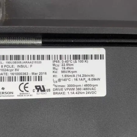 Emerson Servo Motor 190U3B305JARAA215320 - Reliable Performance