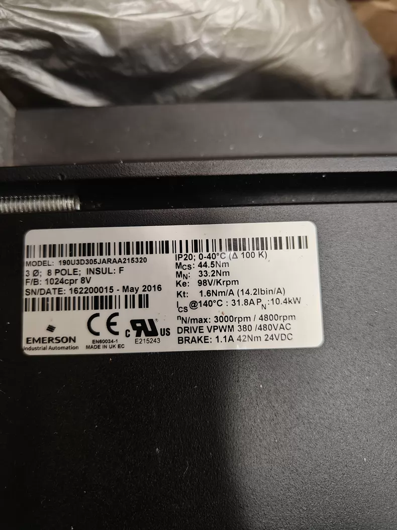 Emerson Servo Motor 190U3D305JARAA215320 High Performance 1 Emerson Servo Motor 190U3D305JARAA215320 High Performance