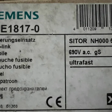Siemens Fuse 3NE1817-0 - Reliable Electrical Protection
