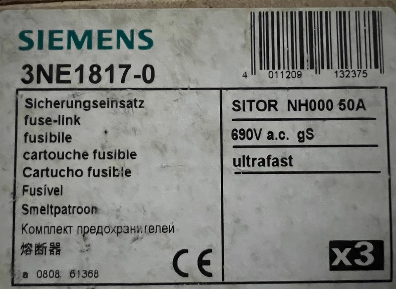 Siemens Fuse 3NE1817-0 - Reliable Electrical Protection 1 Siemens Fuse 3NE1817-0 - Reliable Electrical Protection