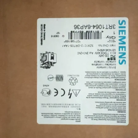 SIEMENS AC Contactor 3RT1064-6AP36 - Industrial Grade Safety