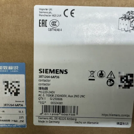 Siemens Contactor 3RT1264-6AP36 - Heavy Duty Electrical Switch