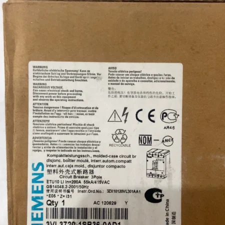 SIEMENS Molded Case Breaker 3VL3720-1SB36-0AD1: Durable Design
