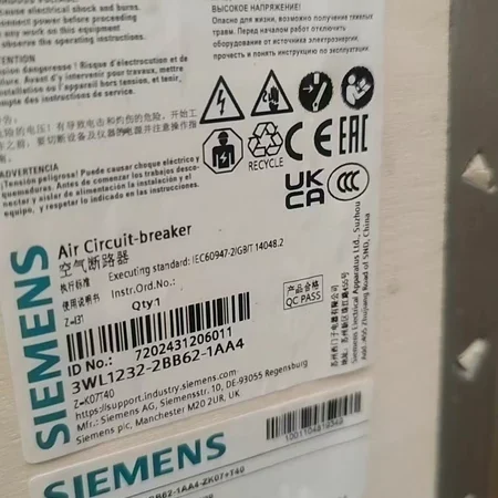 SIEMENS Air Circuit Breaker 3WL1232-2BB62-1AA4 Advanced Model