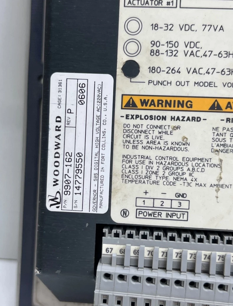 Woodward Controller Model 505 9907-162 1 Woodward Controller Model 505 9907-162