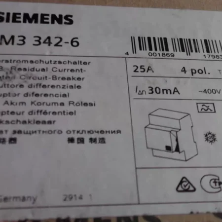 SIEMENS 5SM3342-6 Residual Current Device - Safety Protection