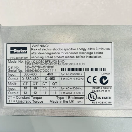 Parker 690-432120B0-BFSW00-B400 DC Speed Controller Module