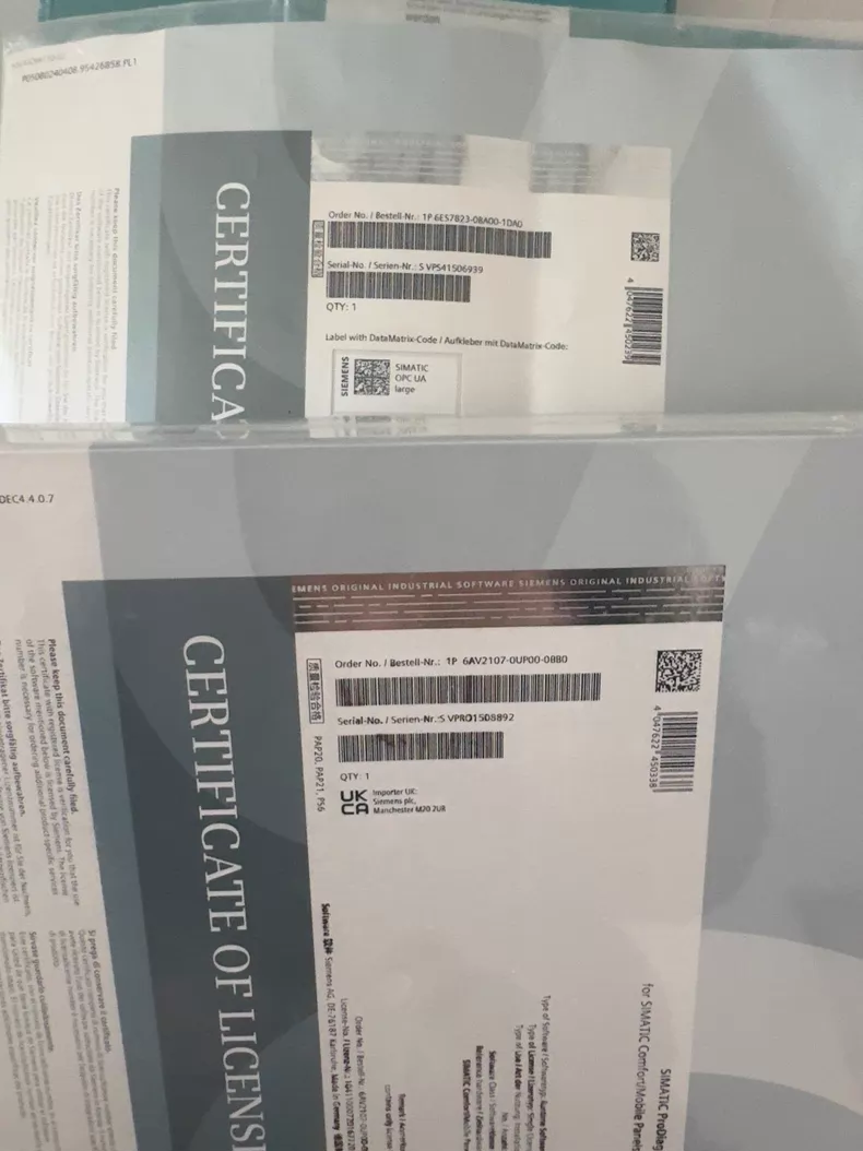 Siemens 6AV2107-0UP00-0BB0 Software License for HMI Systems 1 6AV2107-0UP00-0BB0