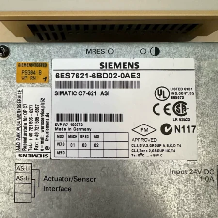 Siemens Control Panel 6ES7621-6BD02-0AE3 Industrial Use