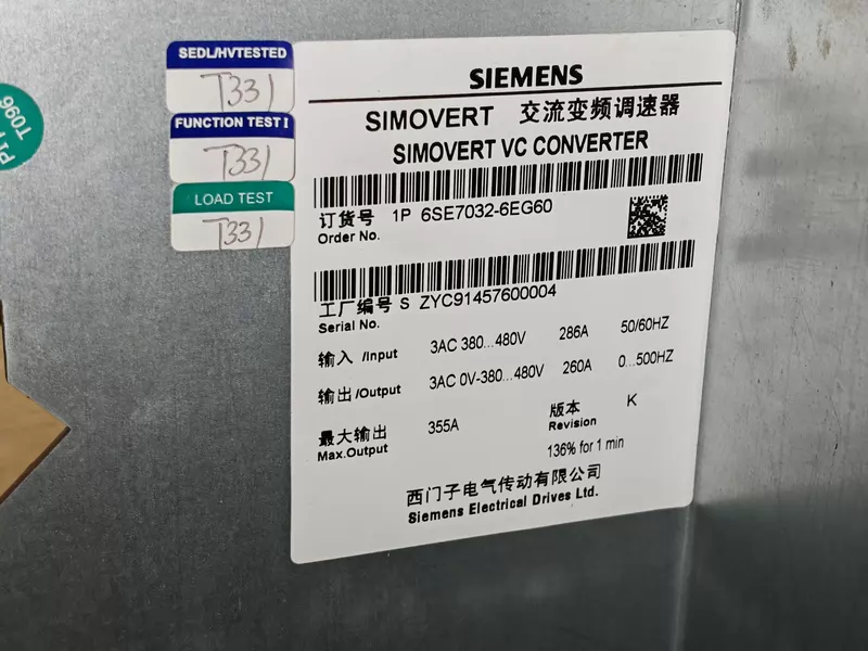 SIEMENS 6SE7032-6EG60 Inverter - Reliable Power Conversion