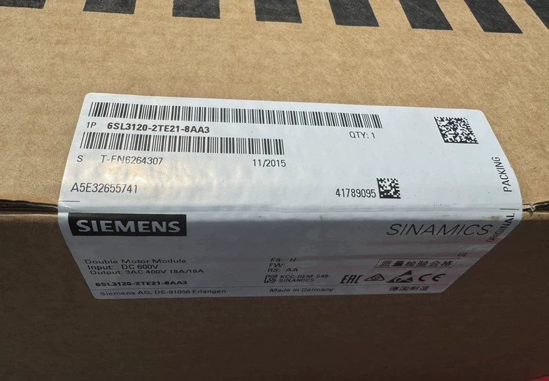 Siemens Double-axis Motor Module 6SL3120-2TE21-8AA3 1 Siemens Double-axis Motor Module 6SL3120-2TE21-8AA3