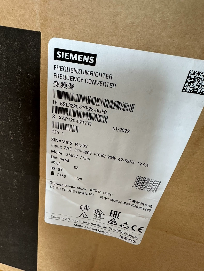 SIEMENS 6SL3220-2YE22-0UF0 Frequency Converter Drive 1 6SL3220-2YE22-0UF0