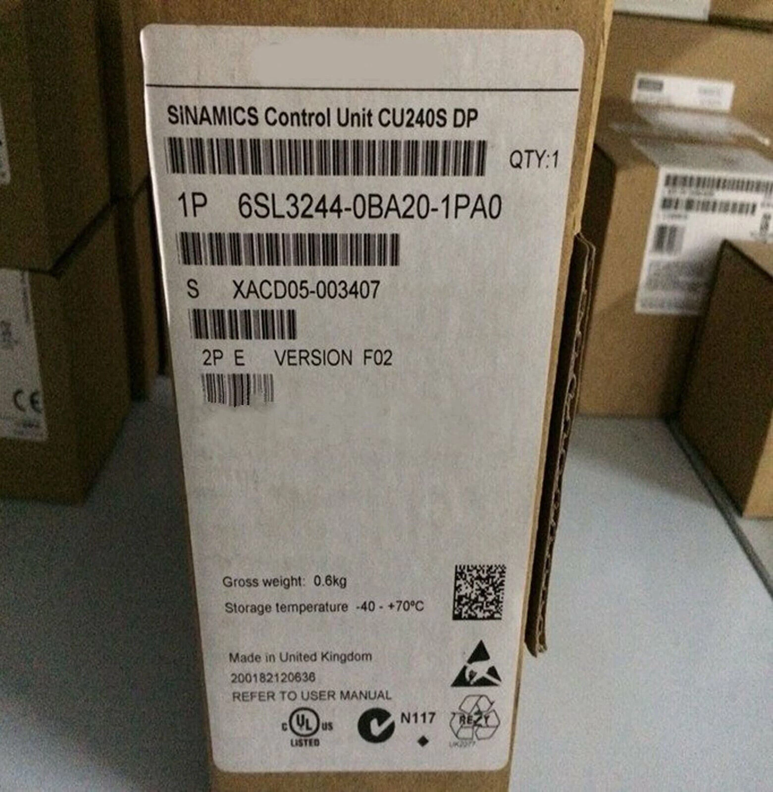 Siemens 6SL3244-0BA20-1PA0 Control Unit Module 1 6SL3244-0BA20-1PA0