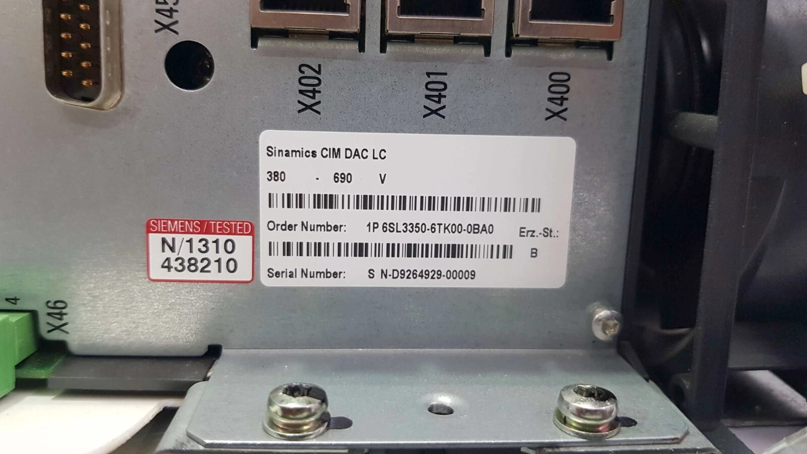 Siemens 6SL3350-6TK00-0BA0 SINAMICS Control Interface Module 1 6SL3350-6TK00-0BA0