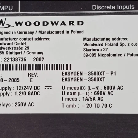 Woodward Genset Controller 8440-2085: Reliable Operation