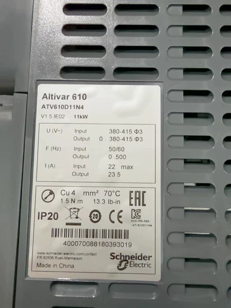 Schneider ATV610D11N4 Variable Frequency Drive Energy Efficient 1 Schneider ATV610D11N4 Variable Frequency Drive Energy Efficient