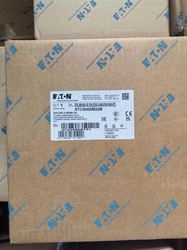 Eaton DILM500-S/22 Contactor - High Power Switching Device 1 Eaton DILM500-S/22 Contactor - High Power Switching Device