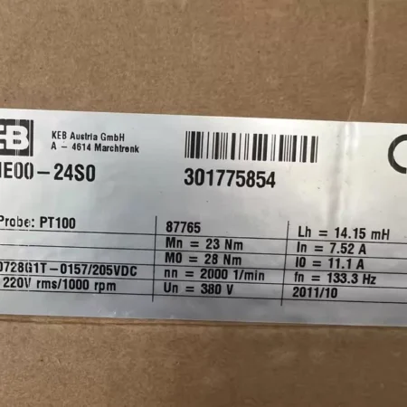 KEB Servo Motor Model E5SME00-24S0 301775854 Industrial Use