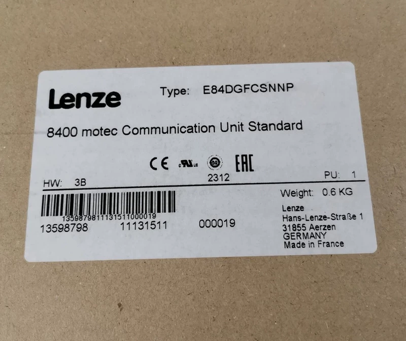 Lenze E84DGFCSNNP Frequency Inverter for Motor Control