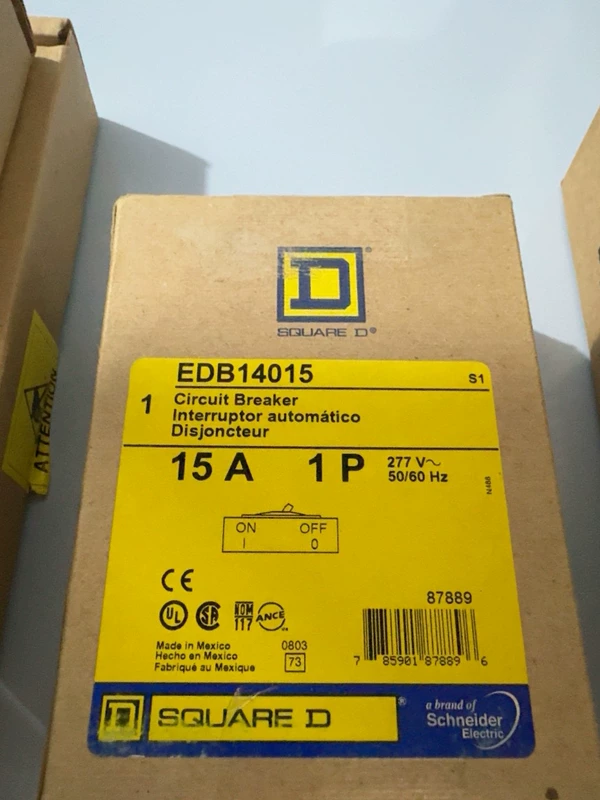SQUARE D Circuit Breaker EDB14015 - Industrial Use 1 SQUARE D Circuit Breaker EDB14015 - Industrial Use