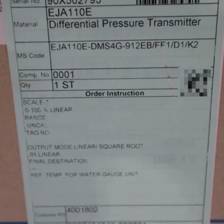 YOKOGAWA Differential EJA110E Pressure Transmitter for Industry