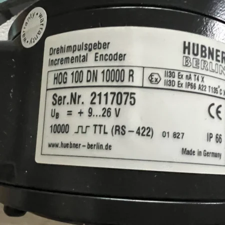 Hubner HOG100DN10000R Encoder High Accuracy Rotary Sensor