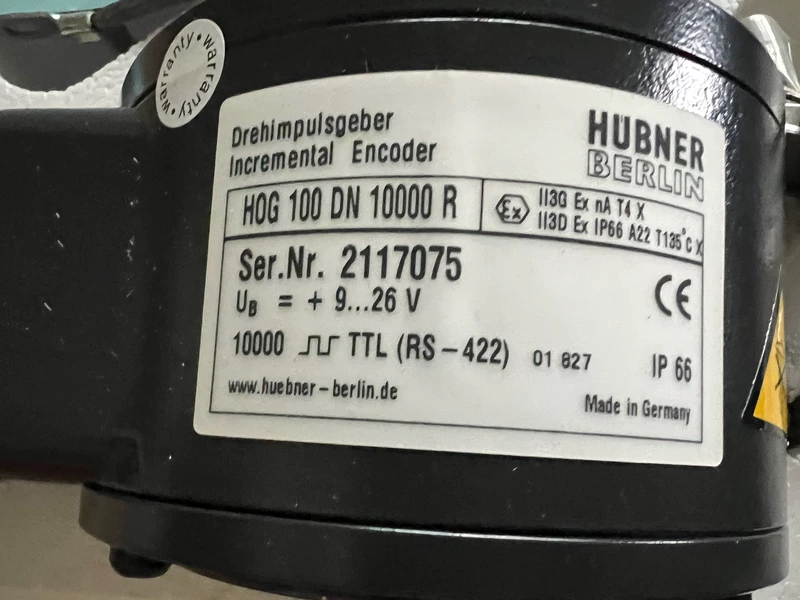 Hubner HOG100DN10000R Encoder High Accuracy Rotary Sensor 1 Hubner HOG100DN10000R Encoder High Accuracy Rotary Sensor