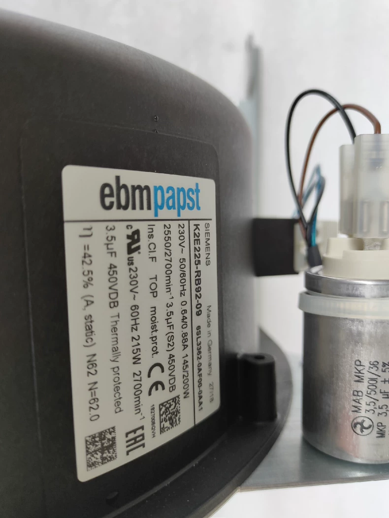 ebmpapst Centrifugal Fan K2E225-RB92-09 Durable Performance 1 ebmpapst Centrifugal Fan K2E225-RB92-09 Durable Performance