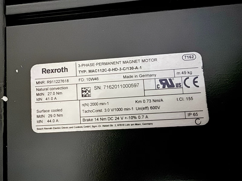 REXROTH MAC112C-0-HD-3-C/130-A-1 - High-Performance Servo Motor 1 REXROTH MAC112C-0-HD-3-C/130-A-1 - High-Performance Servo Motor