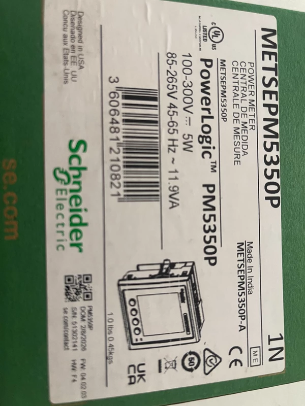 Schneider Multifunction Power Meter METSEPM5350P Model 1 Schneider Multifunction Power Meter METSEPM5350P Model