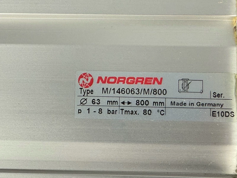 NORGREN Rodless Cylinder - Model M/146063/M/800 1 NORGREN Rodless Cylinder - Model M/146063/M/800
