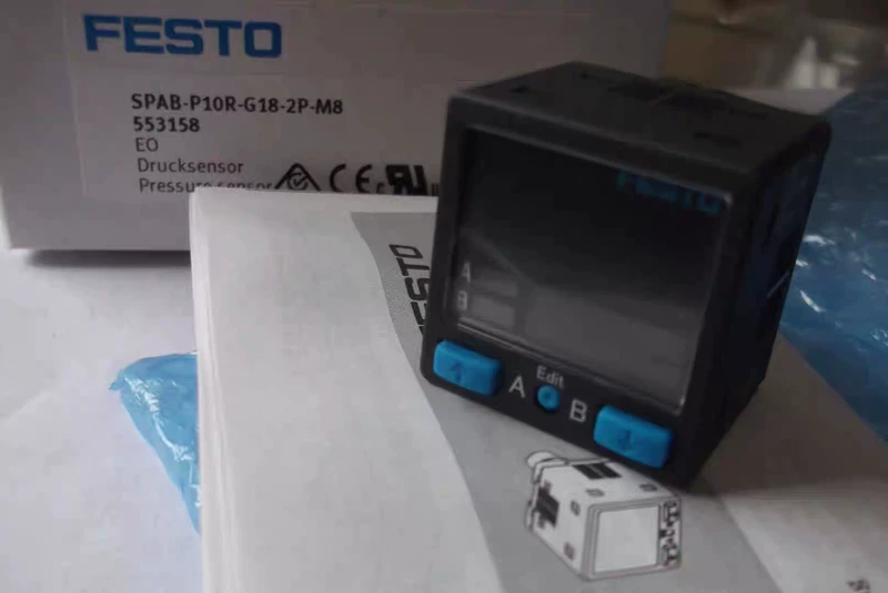 FESTO Pressure Gauge SPAB-P10R-G18-2P-M8 Accurate Readings 1 FESTO Pressure Gauge SPAB-P10R-G18-2P-M8 Accurate Readings
