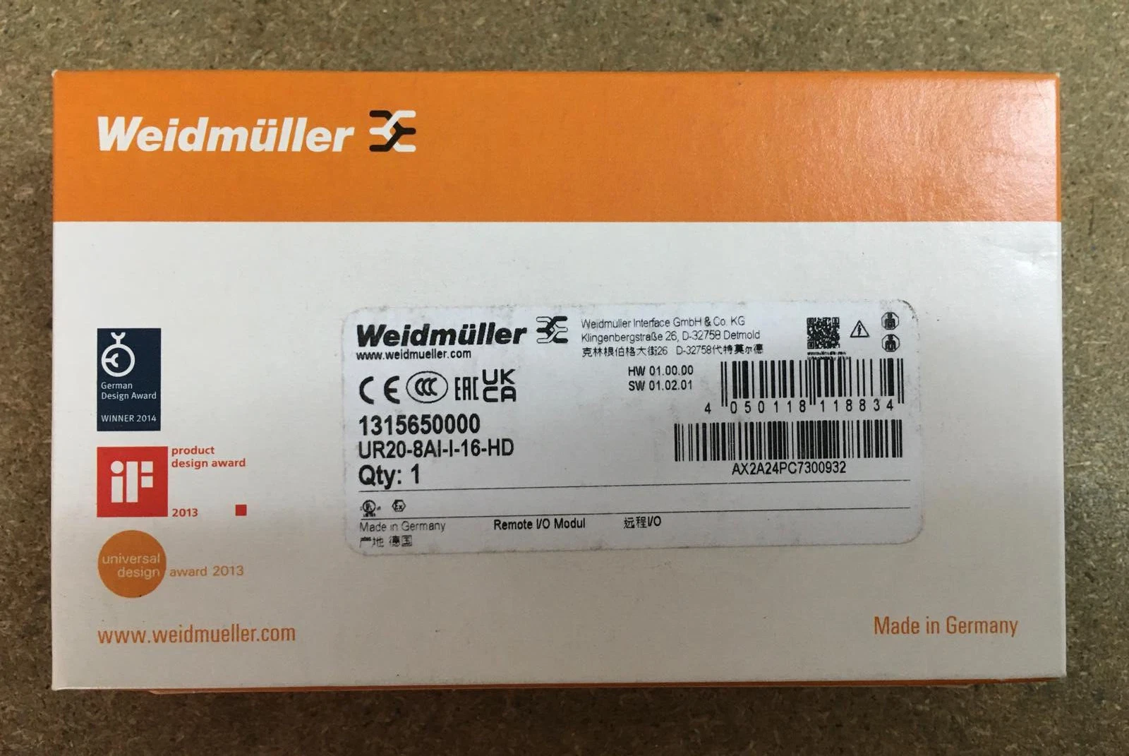 Weidmüller UR20-8AI-I-16-HD Analog Input Module 1 UR20-8AI-I-16-HD