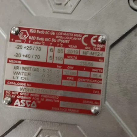 ASCO Solenoid Valve WSNF8210A-132 Reliable Fluid Control
