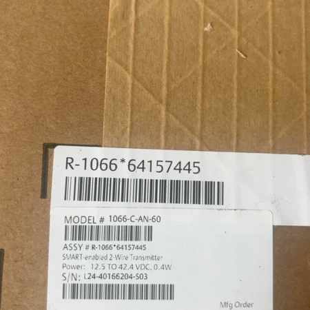 2-Wire Analog Transmitter EMERSON 1066-C-AN-60 R-1066*64157445