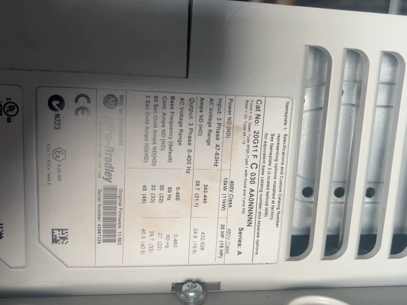 Variable Frequency Drive Allen-Bradley 20G11FC030AA0NNNNN - Precise Motor Control 1 Variable Frequency Drive Allen-Bradley 20G11FC030AA0NNNNN - Precise Motor Control