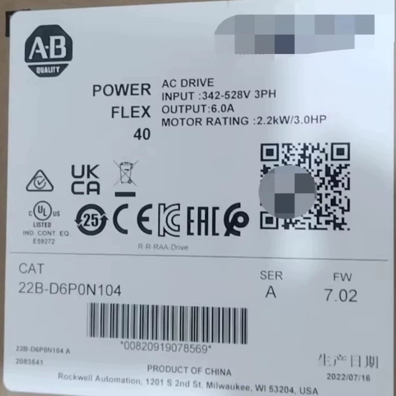 Variable Frequency Drive Allen-Bradley 22B-D6P0N104 - Precision Control