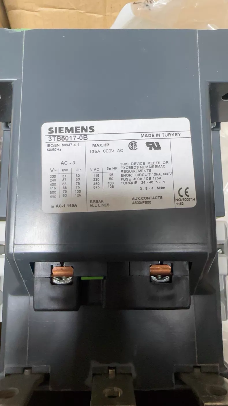 SIEMENS AC Contactor 3TB5017-0BB for Industrial Applications 1 SIEMENS AC Contactor 3TB5017-0BB for Industrial Applications