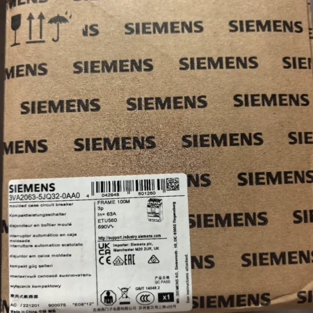 Industrial Motor Protection SIEMENS 3VA2063-5JQ32-0AA0 MCCB