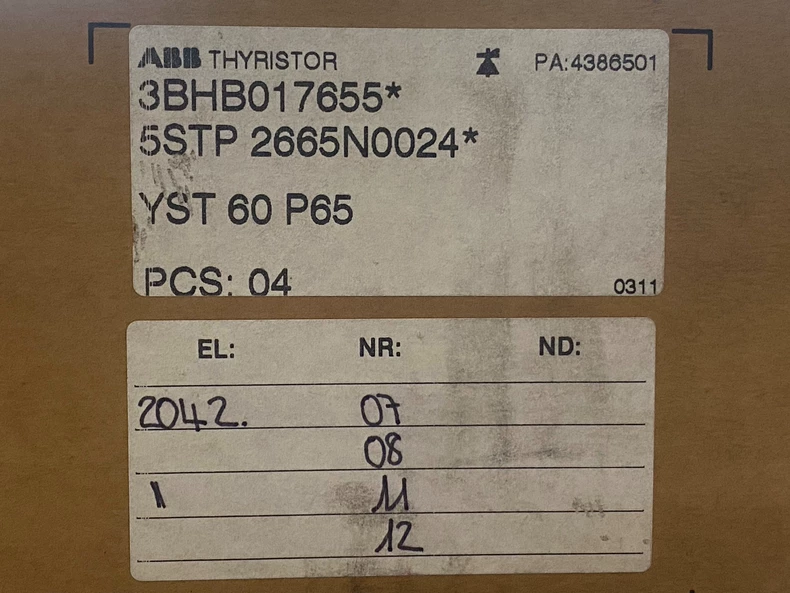Industrial Power Control ABB 5STP 2665N0024 3BHB017655 Module 2 Industrial Power Control ABB 5STP 2665N0024 3BHB017655 Module - Image 2