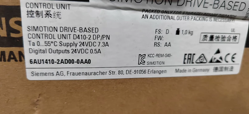 Industrial SIEMENS Control Unit 6AU1410-2AD00-0AA0 - Reliable Performance