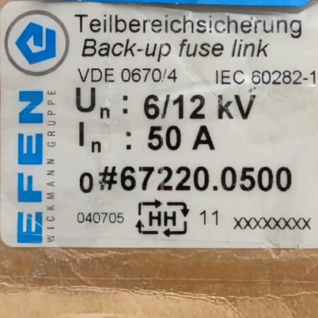 EFEN High Voltage Fuse 67220.0500 - Industrial Grade