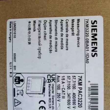 Siemens SENTRON PAC3200 7KM3220-0BA01-1DA1 Power Meter