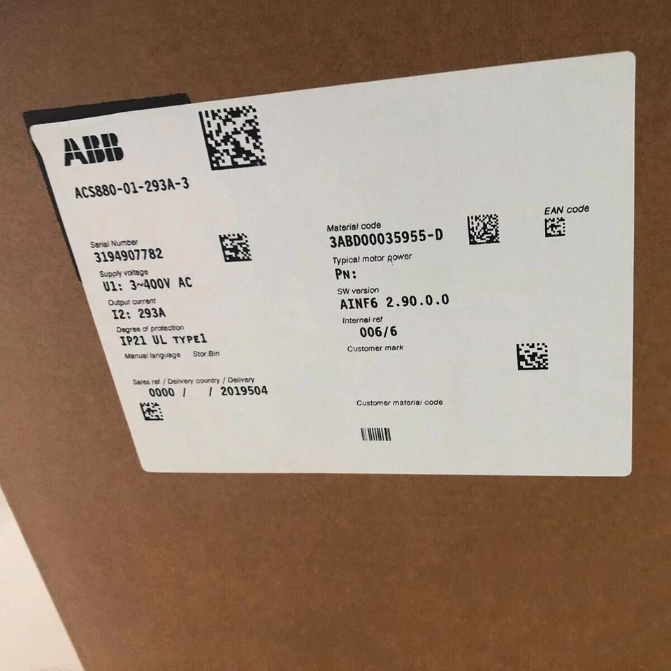 High-Performance VFD ABB ACS880-01-293A-3 for Precise Motor Control