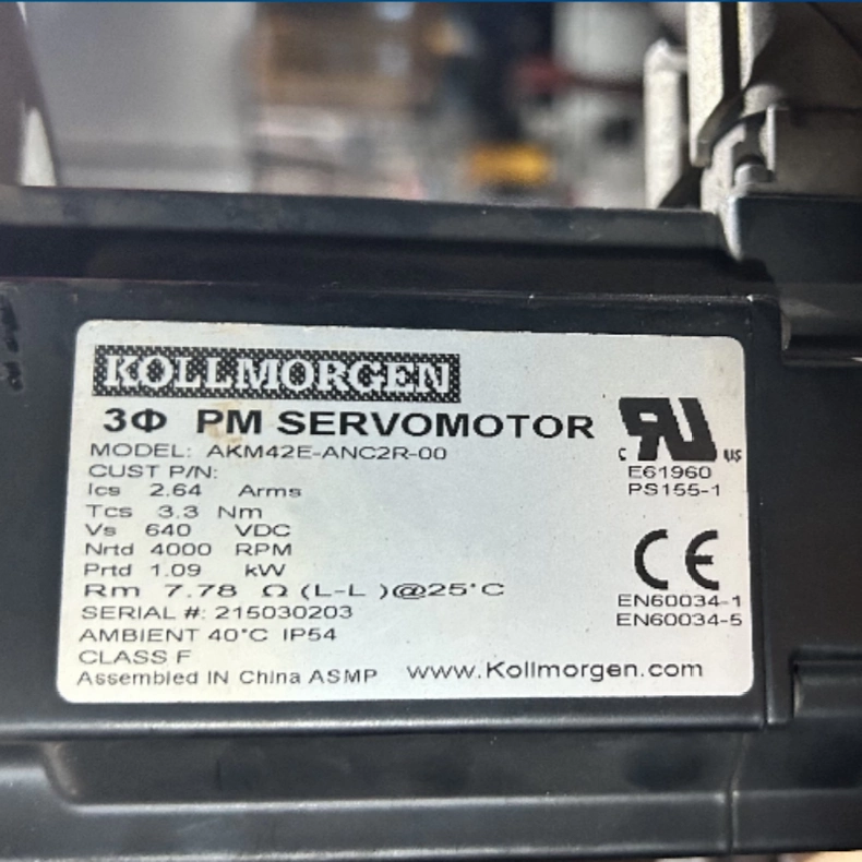 Servo Motor KOLLMORGEN AKM42E-ANC2R-00 201500203 for Industrial Automation
