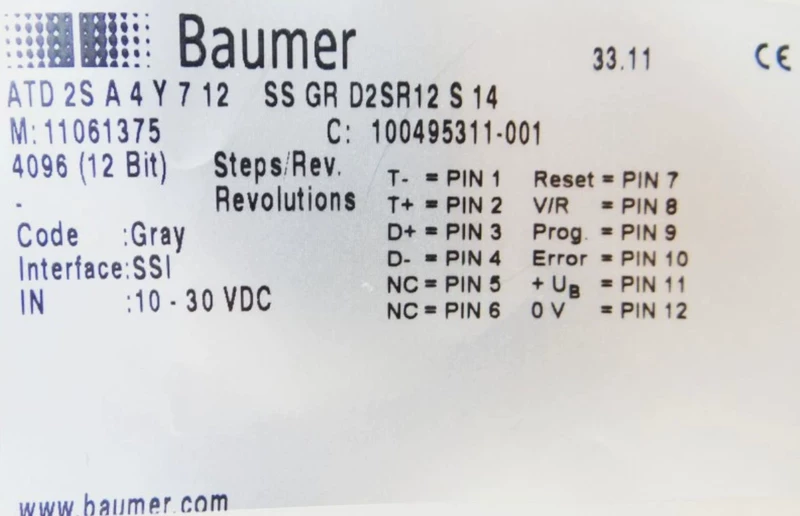 Position Feedback Baumer ATD2SA4Y712 SGRD2SR12S14 Encoder 2 Position Feedback Baumer ATD2SA4Y712 SGRD2SR12S14 Encoder - Image 2